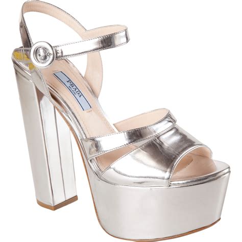 silver prada sandals